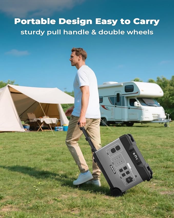 OUKITEL 5120Wh Power Station with 2x500W Solar Panels (2025 NEW), P5000 Pro Large Capacity Solar Generator, 5x3600W AC Output (5000W Peak), 1800W Fast Charging, 1000W MPPT Solar for Home Backup, RV