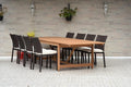 Amazonia Jefferson 9-Piece Patio Extendable Dining Table Set | Brown Wicker Chairs with Cushion | Ideal for Outdoors and Indoors