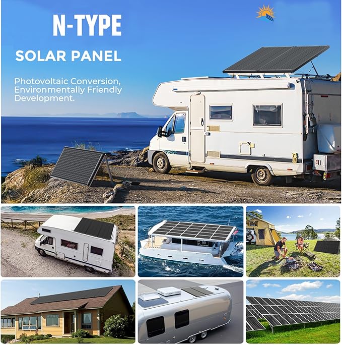 100 Watt Solar Panel Kit 100 Watt 12 Volt Monocrystalline Solar Panels 10A Solar Charge Controller, Solar Cables, Z-Mounting Bracket for RV Rooftop Marine Boat Trailer Camping Off-Grid Application