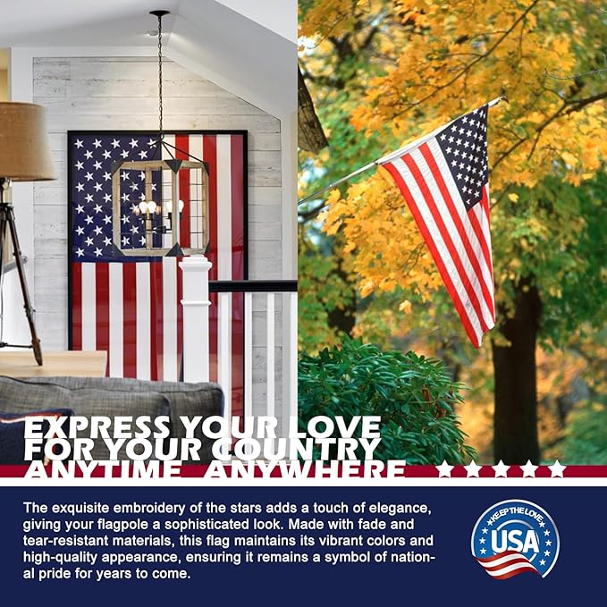 American Flag 4x6 FT for Outdoor - All-Weather Heavy Duty Durable USA Flag - Fade Resistant Outside Banner Flag (4X6 FT)