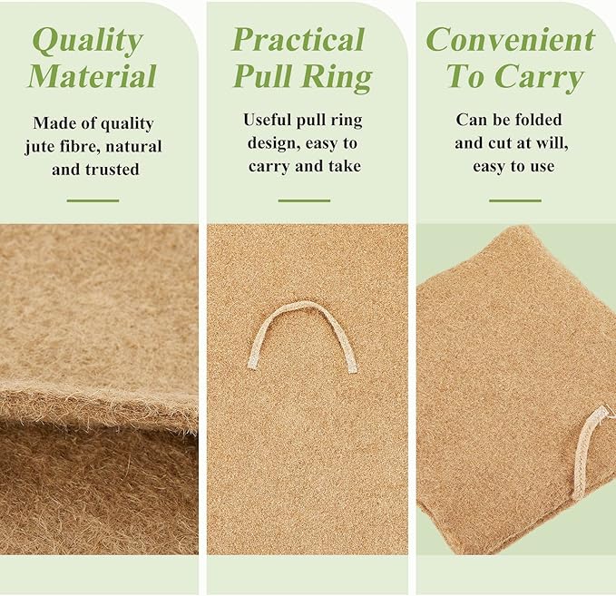 Zubebe 4 Pcs 2 ft x 2ft Worm Blanket Farm Kit Worm Bin Blanket Worms for Composting Fits Many Bin Bag for Keeping Worms Dark Moist Warm Outdoor Garden Compost Bin Farm Compost Factory