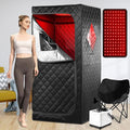 Portable Infrared Sauna for Home, One Person Steam Sauna, Full Body Sauna Tent for Relaxation,1 Person Steam Sauna Box with 660nm Red Light Therapy, 3L&1100W Sauna Steamer, Folding Chair