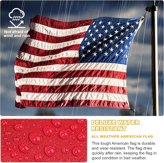 3x5 American Flag Outdoor Heavy Duty,3by 5 American Flag,US Flag,3' x 5' America Flag,America Flags For Outside 3x5,Embroidered USA Flags 3x 5,Long Lasting 3 by 5 Best High Wind all Weather US Flags