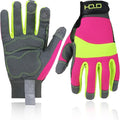 HANDLANDY Women Safety Work Gloves Utility Touch Screen Working Grip Glove for Yardwork Gardening Breathable Mechanic Gloves