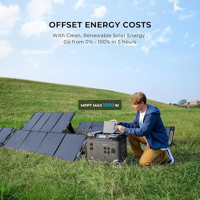 OUKITEL Portable Power Station P5000 Pro(2025 New), 5120Wh Large Capacity Solar Generator, 5x3600W AC Output(6000W Surge), 2.8H Fully Charged, 1000W MPPT Solar for Emergency, Home Backup, RV, Camping