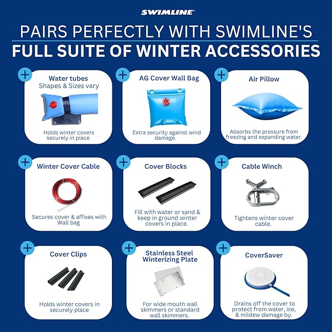 SWIMLINE HYDROTOOLS Air Pillow For Above Ground Pools Cover Winterizing 2-Pack | 4 x 4 ft Cushion Swimming Pool Closing Winter Kit | Cold Resistant Ice Equalizer Thick Pillows Accessories | 1144 ACC44