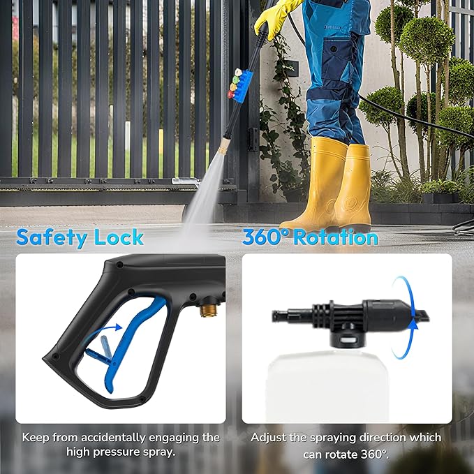 Pressure Washer, Power Washer with 4 Quick Connect Nozzles, High Pressure Cleaning Machine with Foam Cannon for Cars/Fences/Driveways/Patios/Home Cleaning, Blue