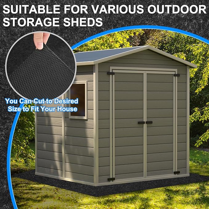3 mm Thickened Outdoor Storage Shed Mat, 4.9x9.2 ft Waterproof Shed Flooring Mat for Patio Furniture Floor Protecting from Wear/Liquid/Dust/Oil, Non-Slip Felt Rubber Rug Pad [Grey]