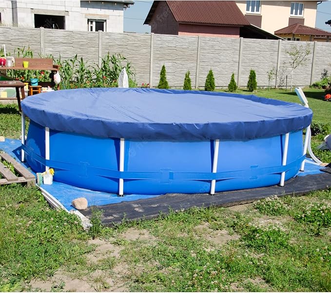 ECOOPTS 13 ft Round Pool Cover for Above Ground Pools, Swimming Pool Cover Protector Winter Safety Cover (Blue)