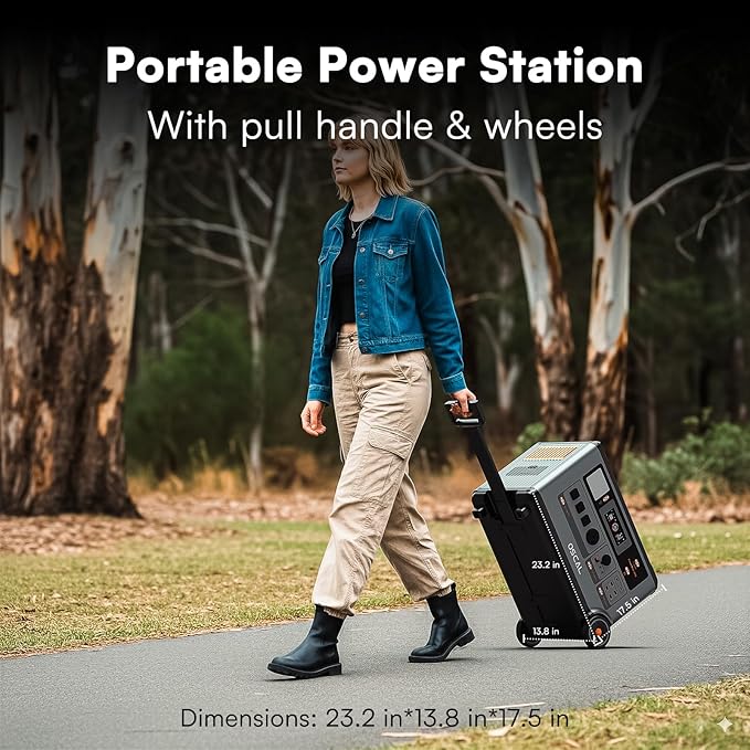 OSCAL 3600Wh Power Station with 2×400W Solar Panel PowerMax 3600, Solar Generator with 4 AC Outlets (6000W Peak), 1.2H Full Charging, APP Control Emergency Power Station for Home, Camping & RVs