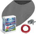 Winter Swimming Pool Cover for 18 ft x 33 ft Aboveground Oval Pool Size, Secure Choice Series, Solid Material, Color - Granite Gray, Pool Cover Choice 331833-4CHOICE
