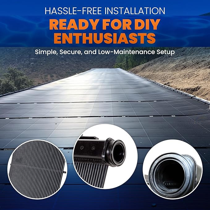 Industrial Grade Solar Pool Heater DIY Kit - Superior High-Wind Strapless Mounting System & Maximum Freeze Resistance (8-4'x9.5' / 304 Square Feet)