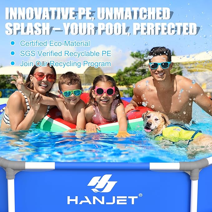 Inflatable Pool for Kids and Adults, 8 FT x 20.04 Inch Oversized Round Thickened Family PE Swimming Pool for Toddlers, Outdoor, Garden, Backyard, Summer Water Party Dog