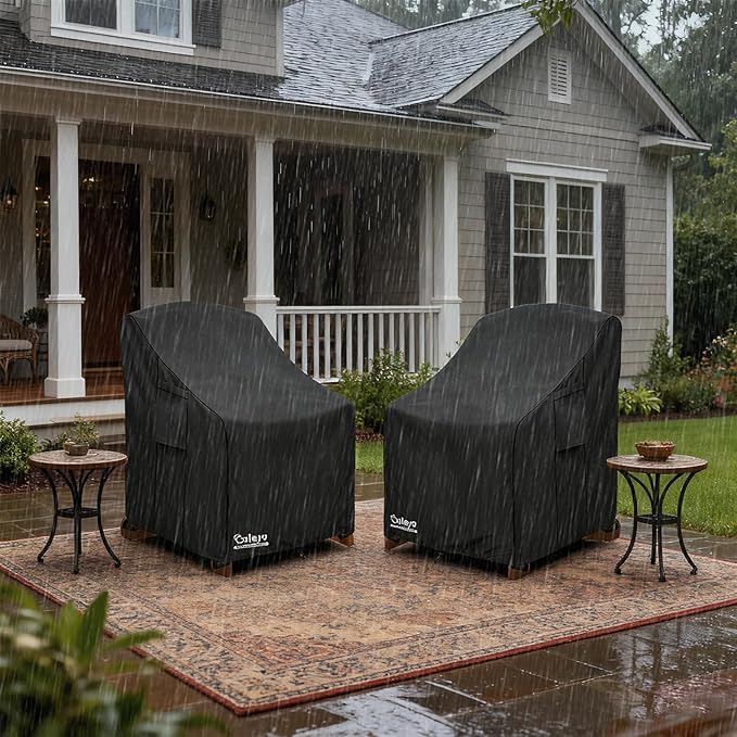 Patio Chair Cover 2 Pack(30W x 34D x 36Hinches),Waterproof Heavy Duty Outdoor Furniture Covers for Patio Adirondack Chair,Black