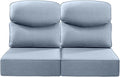 Luxury 24x24x6 Inch Smile Outdoor Seat Cushions Set of 2 - Superior Comfortable Water-Repellent Patio Chair Cushion for Porch Rattan Dining Swivel Chairs Loveseat Sectional Sofa - Baby Blue