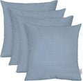 RSH DECOR: Sunbrella Square Throw Pillows Set of 4 | 24" x 24" | Water and Fade-Resistant Performance Fabric | Outdoor Pillow Covers with Down-Alternative Inserts | Canvas Air Blue