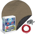 Winter Swimming Pool Cover for 18 ft Aboveground Round Pool Size, Secure Choice Series, Solid Material, Color - Sandstone Tan, Pool Cover Choice 5718-4CHOICE