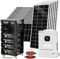 ECO-WORTHY 10KW Output 18.72KWH Home Solar Power System Complete kit:24pcs 195W Solar Panel(4680W)+10KW 120V/240V Inverter + 4pcs 48V 100AH Lithium Battery,for Off Grid/Energy Freedom