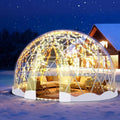 Garden Dome Tent, 12 x 7.2 ft Outdoor Clear Bubble Tent for 2-4 Person, All-Weather Geodesic Dome Greenhouse with Window & Door, PVC Transparent Tent for Patio, Camping, Party (12FT - White)
