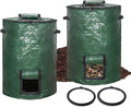 Large Compost Bin Bags,Garden Compost Bin Bags 80 Gallon(300L) Outdoor Foldable Garden Yard Garbage Cans Leaf Bag (Green 2pcs)