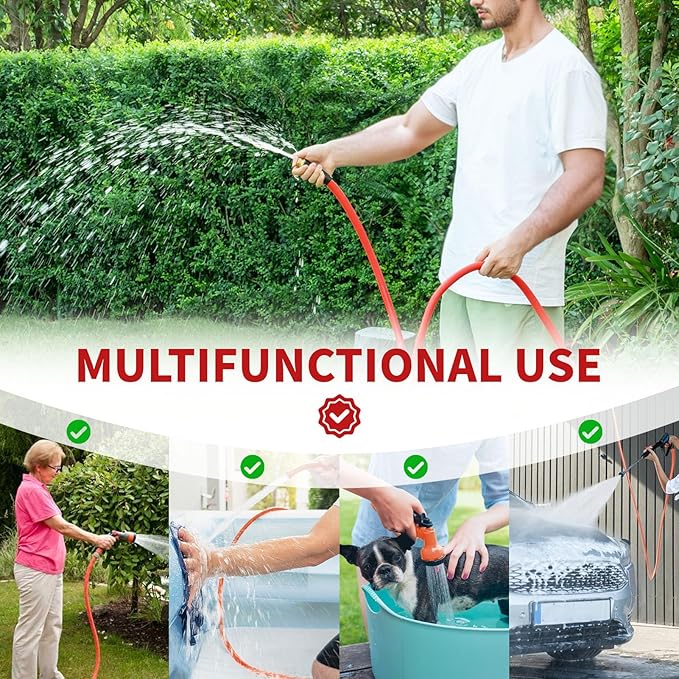 Garden Hose 5ft x 3/4” Hot Water Hose, Heavy Duty -50°F to 190°F,Burst 600Psi Flexible Upgraded Rubber Hoses,3/4” Solid Fittings for All-weather Outdoor Lawn & Garden