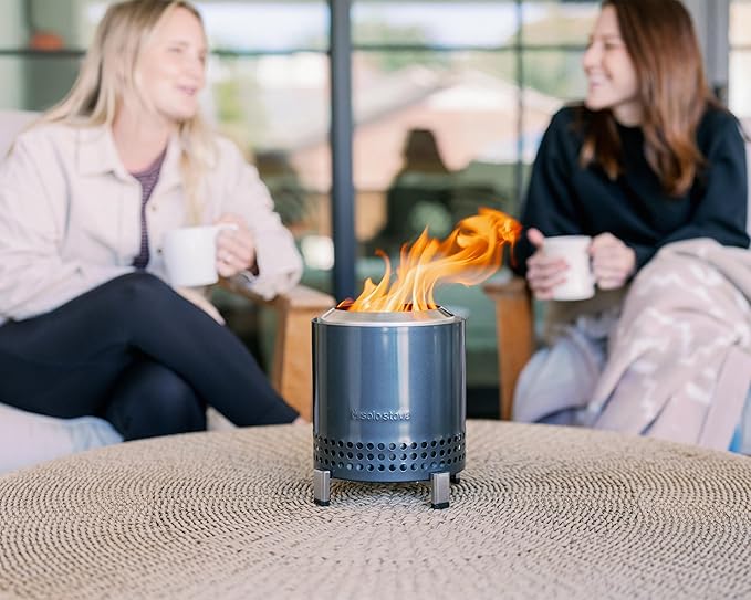 Solo Stove Mesa XL, 7 Inch Tabletop Fire Pit with Stand - Smokeless, Stainless Steel Fire Pit for Camping, Outdoor & Patio- Wood Burning or Pellet Fueled Portable Bonfire, 2.3lbs, Gunmetal