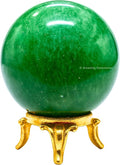 Amazing Gemstone Green Strawberry Quartz Crystal Ball with Stand - 2 Inches Crystal Sphere Meditation Balls for Witchcraft and Decorative Balls