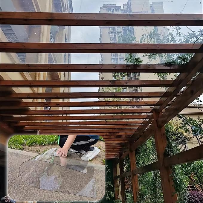 2mm Polycarbonate Sheet,Polycarbonate Greenhouse Panels,Roofing Transparent Insulation Daylighting Panels,Strong and not Easily Deformed,for Greenhouse Sheds Roofs,Carports.(Clear,3.3x32.8ft)