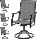 Soohow Outdoor Dining Chairs Set of 4, 360°Swivel Patio Dining Chair with Textilene Fabric, Outdoor Metal Armchair All Weather Resistant, Ergonomic Comfort, Perfect for Patio, Backyard, Balcony