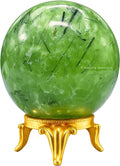 Amazing Gemstone Prehnite Crystal Ball with Stand - 2 Inches Crystal Sphere Meditation Balls for Witchcraft and Decorative Balls