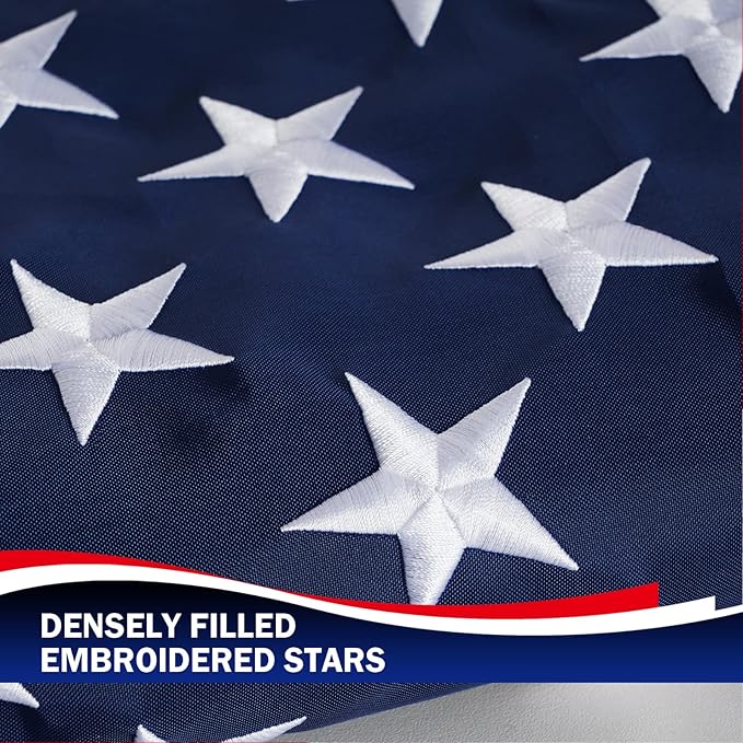 Homissor American Flag 2.5x4 Heavy Duty Outdoor US USA United State Flags Embroidered Stars for All Weather High Wind Sewn Stripes With Brass Grommets for Outside