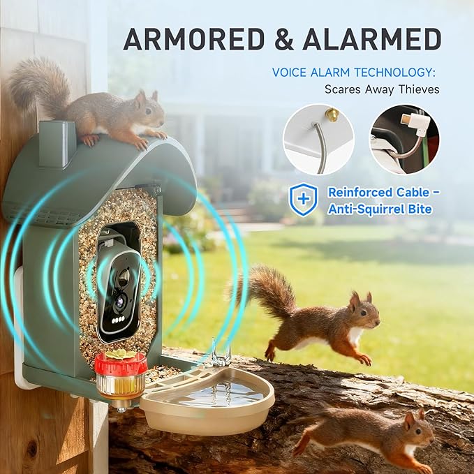 ChirpingPal™ Bird Feeder with Camera (Sage Green)