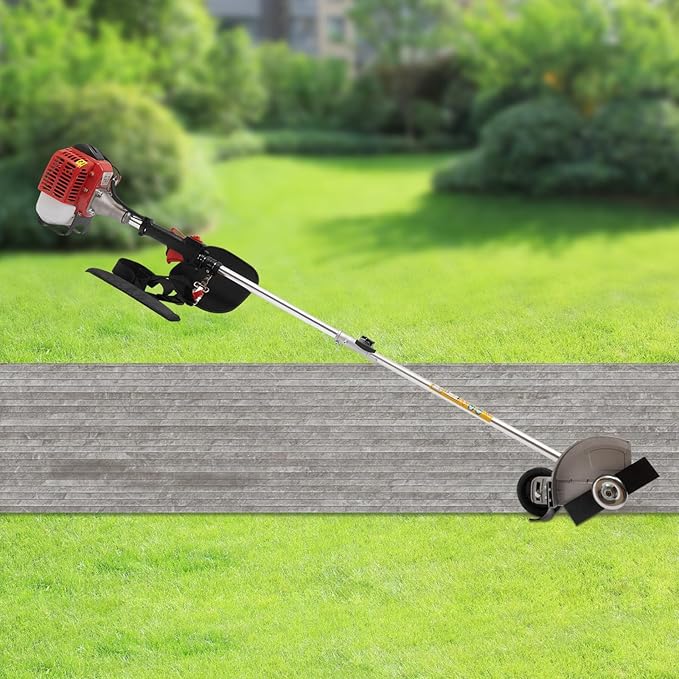 Gas Weed Eater, 26CC 2-Stroke Engine Weed Trimmer Brush Cutter Lawn Edge 8500RPM Air-Cooled Multi Functional Gas Powered String Trimmer for Agriculture Forestry & Landscaping