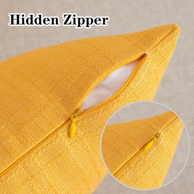 Kevin Textile Pack of 2 Outdoor Waterproof Pillow Covers Decorative Farmhouse Throw Pillow Covers Couch Pillow Covers Spring for Patio Tent Bed Sofa Living Room 20x20 Inch Sunflower Yellow