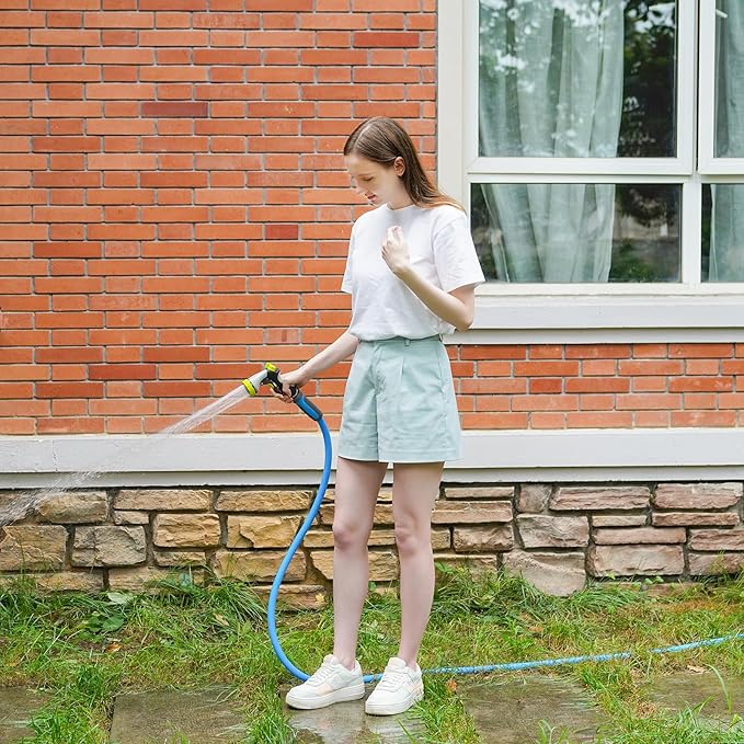 Fevone Garden Leader Hose 6 ft., Lightweight Hybrid Water Hose, Flexible and Durable, Leak-Free Connections