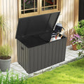 Domi Outdoor Storage Deck Box 120 Gallon, Outdoor Deck Box with Waterproof Storage Bag for Outside Cushions, Garden Tools and Pools Equipment, Gray