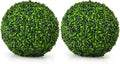 Goplus 2 PCS 15.7 Inch Artificial Plant Topiary Ball, Round Faux Boxwood Balls Outdoor, Garden Spheres Decorative for Front Door, Porch, Backyard, Balcony, Patio, Wedding and Home Décor