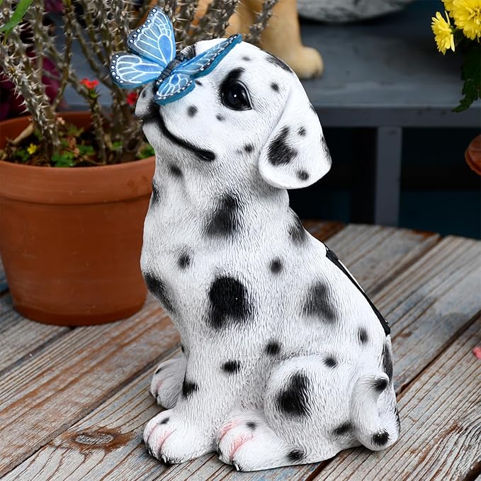 Cat Garden Figurines Outdoor Decor Solar Statue with LED Lights for Patio Lawn Yard Art Decoration Housewarming Garden Gift