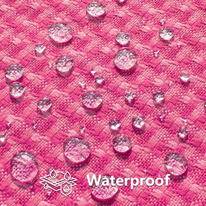 Kevin Textile Outdoor Waterproof Throw Pillow Covers Pack of 2 Valentines Weaving Texture Water Resistant Decorative Cushion Covers for Garden Patio Tent Balcony Bench Couch 16x16 Inch, Hot Pink