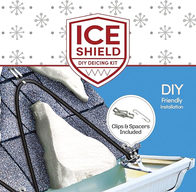 WarmlyYours Roof Snow De-Icing Heat Cable 30 ft., 5 Watts/ft. Heat Tape for Roof and Gutters, Ice Dam and Snow Damage Prevention System with Clips and Spacers (Ice Shield)
