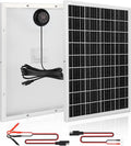 25W 18V Solar Panel with Rear-Mounted PWM Charge Controller 23% High Efficiency 12BB N-Type Monocrystalline Solar Cells for Camera Farm Rooftop Door Opener Lawn Street Light Pump Camp IP65 Waterproof