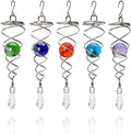 5pcs Wind Spinner Tail Gazing Ball Spiral Stabilizer Tails for Indoor and Outdoor Decoration, (7.1'') 18cm Stainless Steel Hanging with Swivel Hook Garden Decorative