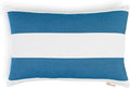 Austin Horn Classics Sunbrella Cabana Stripe White/Blue, Zippered Boudoir Pillow Cover ONLY (Set of 2) Indoor/Outdoor, Fill Sold Seperately