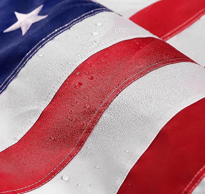 4 x 6 American Flag 4x6 ft: Long Lasting US Flag, Heavy Duty Nylon, Embroidered Stars, Sewn Stripes, Brass Grommets, UV Protection Perfect for Outdoors! USA Flag