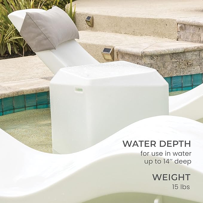Aqua Outdoors in-Pool Side Table Large for 10-14 in. of Water (Coral Reef)