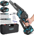 Professional Mini Chainsaw Cordless 8 inch + 6 inch, Electric Chainsaw Cordless with 2x4000mAh Batteries, Upgraded Brushless chainsaw with Auto Oiler for Tree Branch Wood Cutting