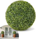 VEVOR Artificial Topiary Ball, 23 inch Faux Boxwood Plant Balls, Fake Silk Tree Look Real, Easy Assembly for Decor Front Porch Outdoor Patio Garden Balcony Backyard and Indoor Home Wedding, Green