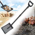 Beach Sifter Sand Scoop for Treasure Hunting, 47" Adjustable Metal Sand Sifter Shovel with Comfort Grip for Kids & Adults, High Sides for Shells & Relics