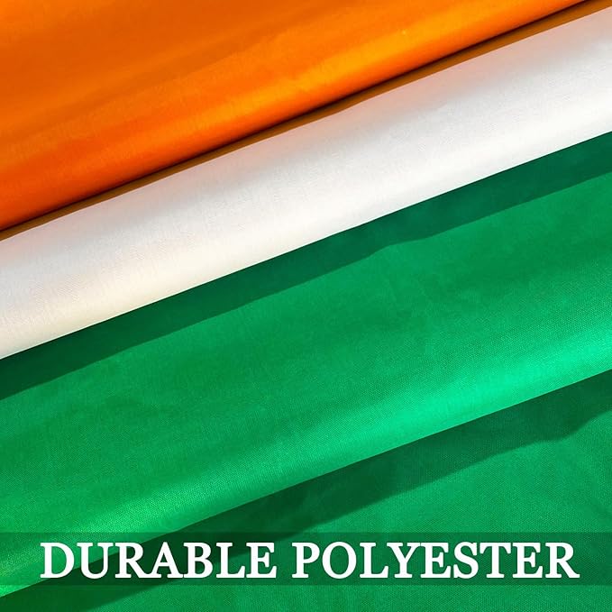 Double Sided Irish Flag 3x5 Outdoor Heavy Duty- 3Ply 240D 4 Rows Stitched- Ireland 3x5 Flag- UV Fade Resistant With Canvas Header & 2 Brass Grommets