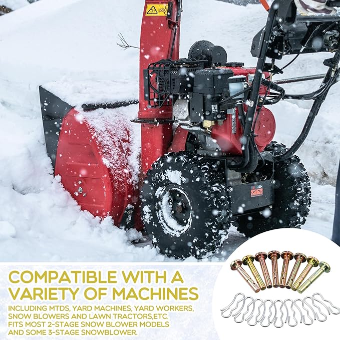 Tandefio 60 Sets Shear Pins and Cotter Pins for Snowblower 738-04124a and 714-04040 Replacement Kits Snow Blower Replacement Parts Compatible with Cub Cadet Troy Bilt 24" 26" Thrower